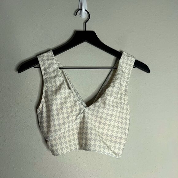Nani Swimwear Gray Houndstooth Print Bikini Top - Picture 1 of 6